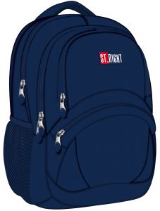 Plecak szkolny młodzieżowy 4-komorowy St.Right Navy Blue Nowość 2022