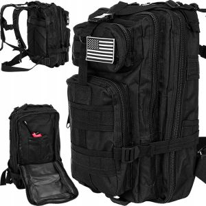 Plecak sportowy turystyczny Duży Pojemny Militarny Plecak Survival czarny