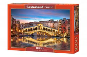 Puzzle 1000 elementów - Wenecja most Rialto w nocy