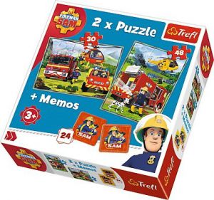 Puzzle x 2 + memo - Strażak Sam, Strażacy w akcji