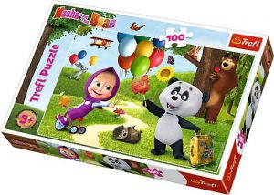 Puzzle 100 elementów - Masza i Niedźwiedź, Przyjaciele