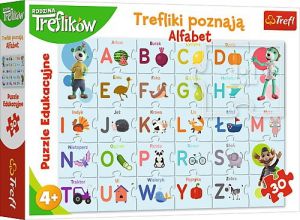 Puzzle 30 elementów - Edukacyjne, Trefliki poznają alfabet