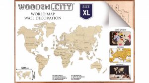 Puzzle 3D Mapa świata rozmiar XL kolor naturalny