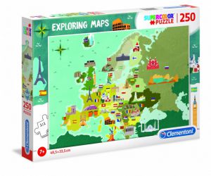 Puzzle 250 elementów Exploring Maps Great Places in Europe