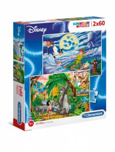 Puzzle 2 x 60 elementów Super Kolor Disney Classic