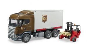 Pojazd Scania R kontener UPS z wózkiem widłowym