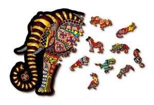 Puzzle drewniane 3D Magiczny słoń Magic elephant M