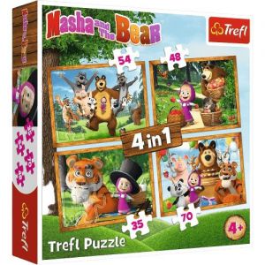 Puzzle 4w1 Masza w lesie