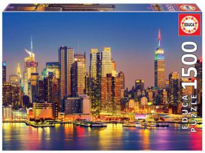 Puzzle 1500 elementów Manhattan nocą/Nowy Jork