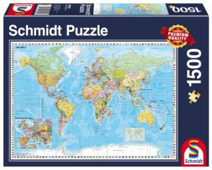 Puzzle 1500 elementów Mapa świata