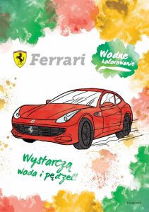 Kolorowanka wodna Ferrari. Wodne kolorowanie