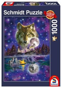 Puzzle Premium Quality 1000 elementów Wilk w świetle księżyca