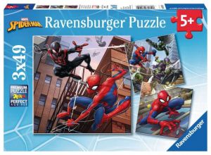 Puzzle 3x49 elementów Spiderman