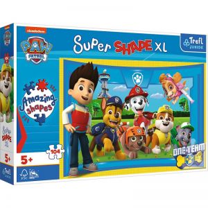 Puzzle 104 elementy XL Super Shape Psi przyjaciele, Psi Patrol