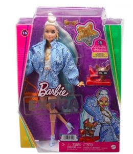 Lalka Barbie Extra  Niebieski komplet blond włosy