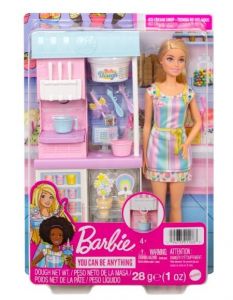 Lalka Barbie Blond Sprzedawczyni Lodów