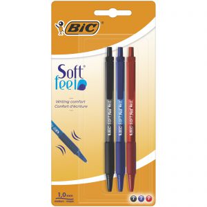 Długopis Soft Feel BIC mix AST blister 3szt