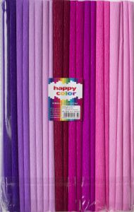 Bibuła marszczona Happy Color różowy 25x200cm 8 kolorów 10 rolek