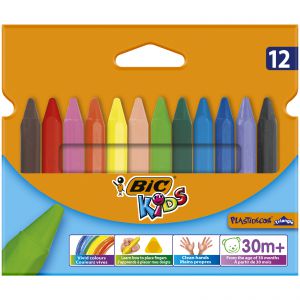 Kredki świecowe Plastidecor Triangle BIC Kids 12 kolorów