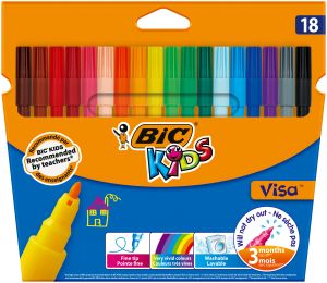 Flamastry BIC Kids Visa 18 kolorów