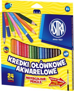 Kredki astra ołówkowe akwarelowe 24 kolory