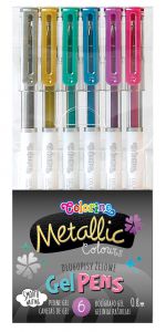 Długopisy Colorino Kids żelowe metallic 6 kolorów