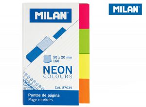 Zakładki indeksujące Milan neon kolorowe 50 x 20 mm, 160 sztuk