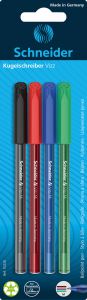 Długopis Schneider vizz, M, 4szt. , blister, mix kolorów