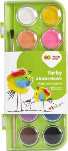 Farby akwarelowe Premium 12 kolorów Happy Color