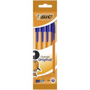 Długopis Orange Original Fine BIC niebieski pouch 4szt