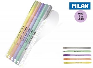 Cienkopis Milan sway pastel fineliner  0,4 mm zestaw 5 szt. w etui