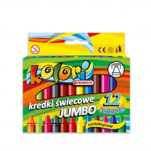 Kredki woskowe jumbo Penmate kolori premium 12 kolorów