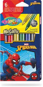Flamastry metaliczne Colorino Kids 6 kolorów Spiderman