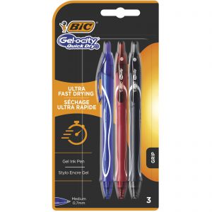 Długopis żelowy Gel-ocity Quick Dry BIC mix AST blister 3 kolory