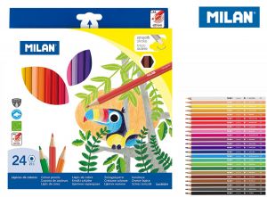 Kredki ołówkowe sześciokątne Milan 24 kolory