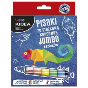 Pisaki Kidea Jumbo ze stożkową końcówką 8 kolorów
