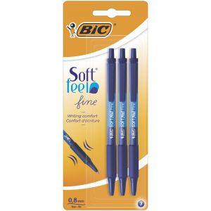 Długopis Soft Feel BIC niebieski blister 3szt