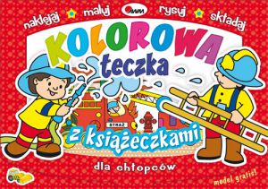 Kolorowa teczka z książeczkami dla chłopców