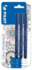 Marker do rysowania Drawing Pen Pilot 0,5mm/0,8mm/1mm X3 blister