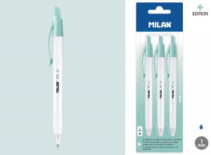 Długopis Milan P1 ANTIBACTERIAL niebieski 3 sztuki na blistrze