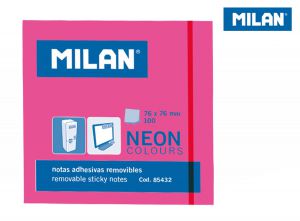Karteczki Milan samoprzylepne 76x76 neon różowe