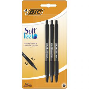 Długopis Soft Feel BIC czarny blister 3szt