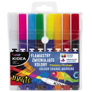 Flamastry Kidea zmieniające kolory 8 sztuk/14 kolorów