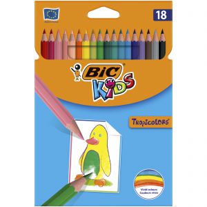Kredki ołówkowe BIC Kids Tropicolors pudełko 18 kolorów