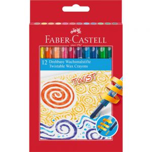 Kredki woskowe wykręcane Faber-Castell 12 kolorów