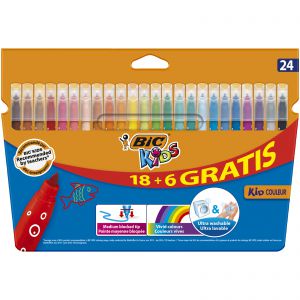 Flamastry BIC Kids Kid Couleur Rainbow pudełko 18+6 kolory