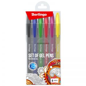 Długopisy żelowe Berlingo Triangle Gel 6 kolorów