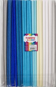 Bibuła marszczona Happy Color niebieski 25x200cm 8 kolorów 10 rolek