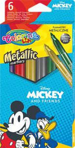 Flamastry metaliczne Colorino Kids 6 kolorów Mickey