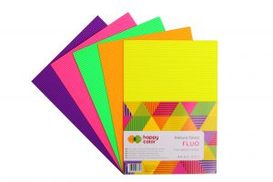 Tektura falista Happy Color fluo A4 5 kolorów 5 arkuszy